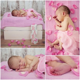 collage of newborn baby pictures